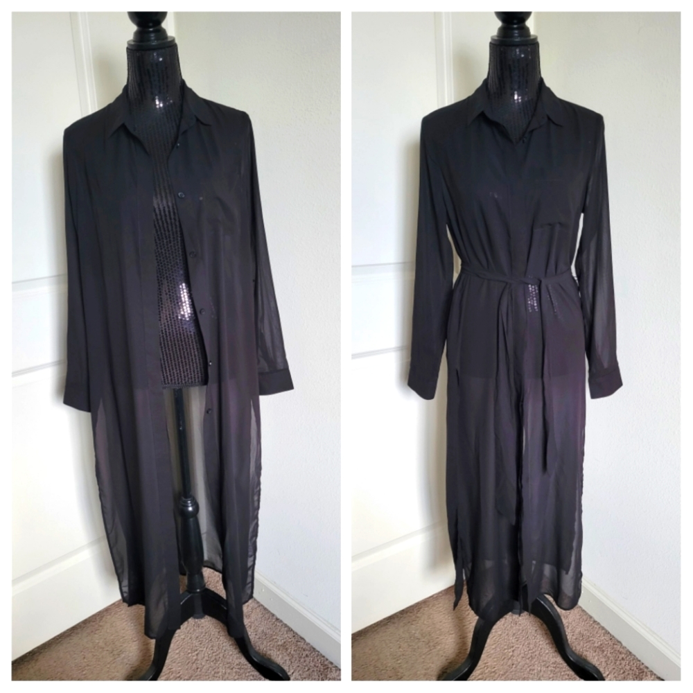 Sheer shirt dress